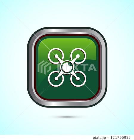 Drone icon design illustration. Drone Quadro copter logo sign symbol, Button design Drone icon design illustration. Drone Quadro copter logo sign symbol, Button design 121796953