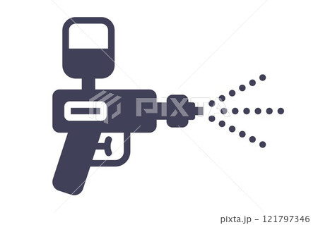 black icon paint gun for painting surfaces. 121797346