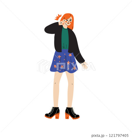 Young Woman Touching Her Cheek, Girl Suffering from Toothache, Female Feeling Pain in Her Body Caused By Illness or Injury Vector Illustration Young Woman Touching Her Cheek, Girl Suffering from Toothache, Female Feeling Pain in Her Body Caused By Illness or Injury Vector Illustration 121797405