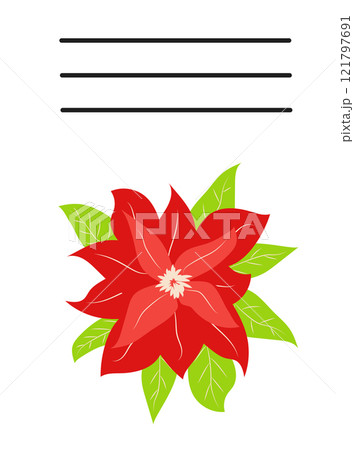 Simple Christmas and New Year card with holiday symbols and space for inscription 121797691