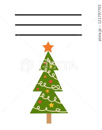 Simple Christmas and New Year card with holiday symbols and space for inscription Simple Christmas and New Year card with holiday symbols and space for inscription 121797705