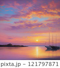 朝焼けに染まる海 121797871