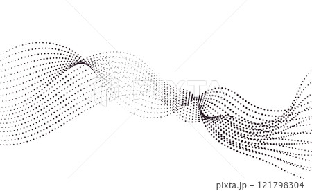 Wave pattern of many dots. Pop art style.  121798304