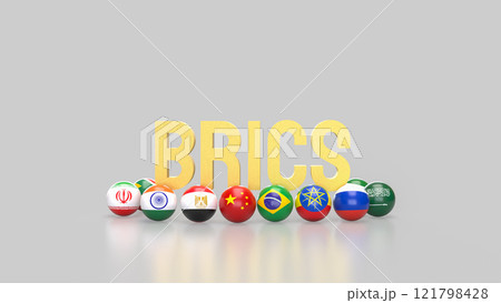 The BRICS is an acronym for Economist  for Business concept 3d Rendering. 121798428