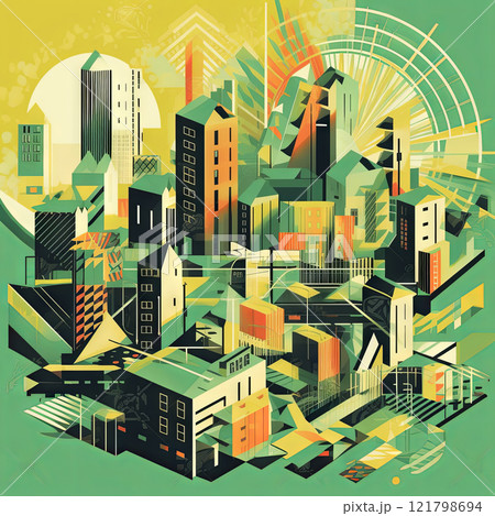 Abstract image of a new bright metropolis city 121798694