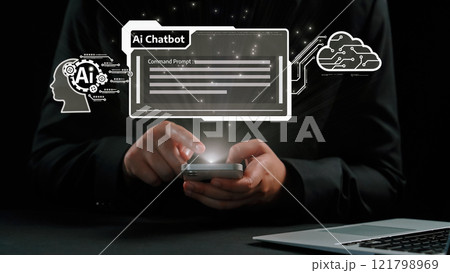 Human interact with AI artificial intelligence virtual assistant UUID Human interact with AI artificial intelligence virtual assistant UUID 121798969