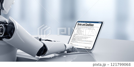 Digital legal contract provide terms and conditions document snugly on screen Digital legal contract provide terms and conditions document snugly on screen 121799068