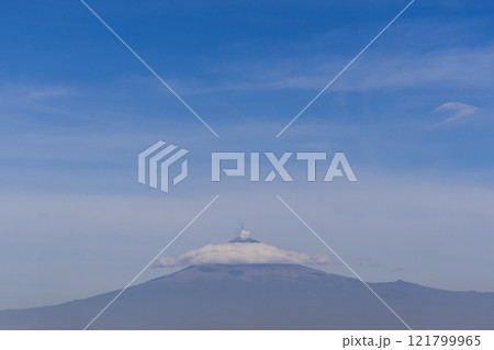 Popocatepetl Volcano, Mexico. Natural wonder, adventure and scenic landscape concept 121799965