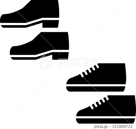 革靴とスニーカーのマーク 121800722
