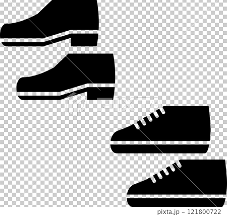 革靴とスニーカーのマーク 121800722