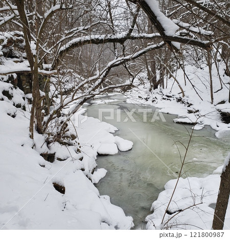 Blanket of Snow in Indian Run Falls Park, Dublin, Ohio Blanket of Snow in Indian Run Falls Park, Dublin, Ohio 121800987