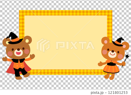Cute bear Halloween message card 121801253
