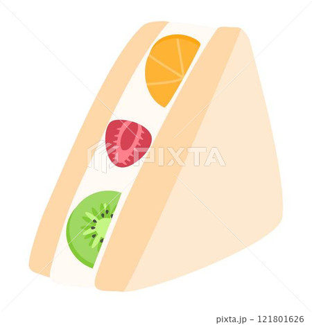 Hand Drawn Cafe Fruit Sandwich sando Hand Drawn Cafe Fruit Sandwich sando 121801626