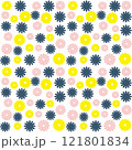 カラフルな花・菊のパターン 121801834