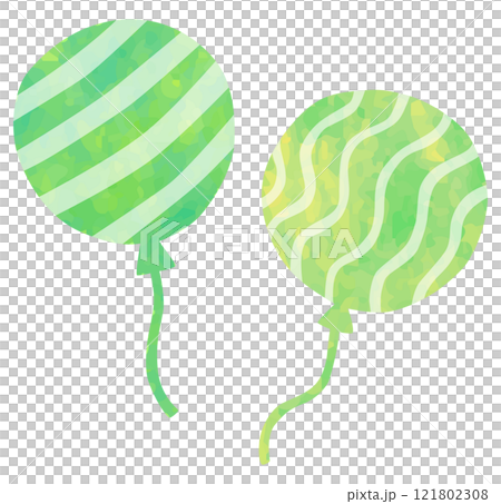 模様のある風船のイラスト 緑色 模様のある風船のイラスト 緑色 121802308