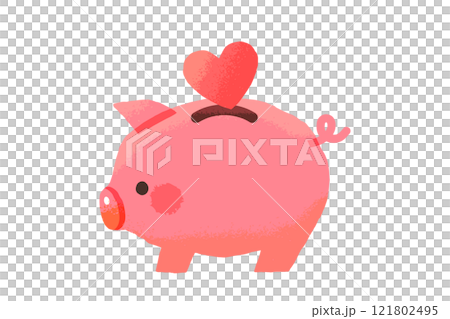 紅心和豬存錢罐 121802495