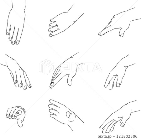 様々な角度から見た右手3 様々な角度から見た右手3 121802506