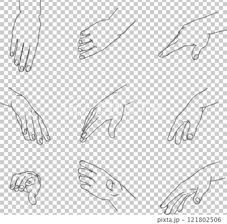 様々な角度から見た右手3 様々な角度から見た右手3 121802506