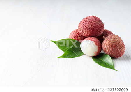 Lychee, concept of fresh and ripe exotic food 121802609