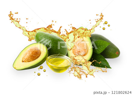 PNG, Food art collage, avocado isolated on white background, generated by Generative AI technology. 121802624