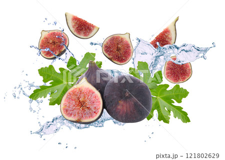 PNG, Food art, fig, isolated on white background, generated by Generative AI technology. 121802629