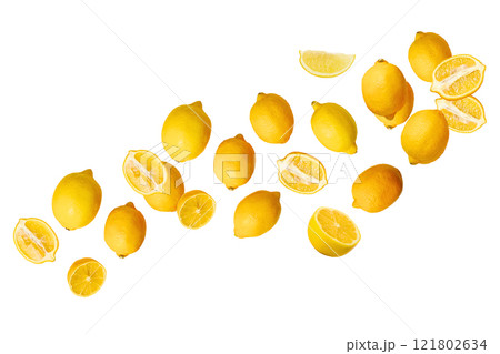 PNG, Food art collage, lemon, isolated on white background, generated by Generative AI technology. PNG, Food art collage, lemon, isolated on white background, generated by Generative AI technology. 121802634