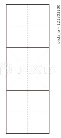 白黒の文字練習用3回マス目枠 白黒の文字練習用3回マス目枠 121803100
