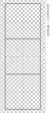 白黒の文字練習用3回マス目枠 白黒の文字練習用3回マス目枠 121803100