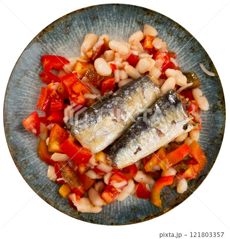 Salad with sardines, beans and pim tom 121803357