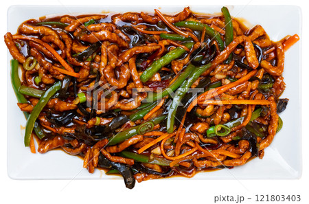 Yuxiang shredded pork, Chinese cuisine dish 121803403