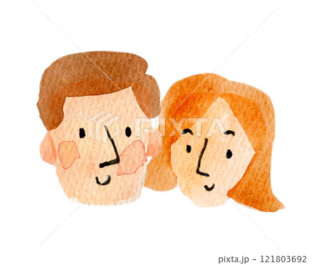 人物イラスト 表情 仲良しのカップル 人物イラスト 表情 仲良しのカップル 121803692
