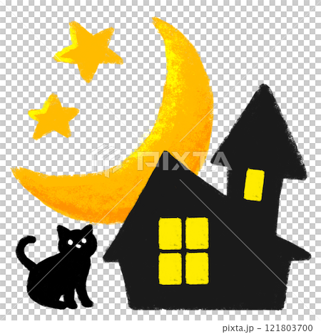 クレヨンタッチ　挿し絵イラスト　ハロウィンイメージ 121803700