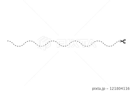 キリトリ　切り取り　線　ライン 121804116