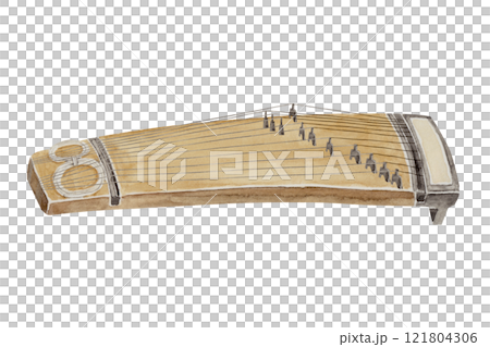 楽器 琴 和琴 筝 水彩 イラスト 楽器 琴 和琴 筝 水彩 イラスト 121804306