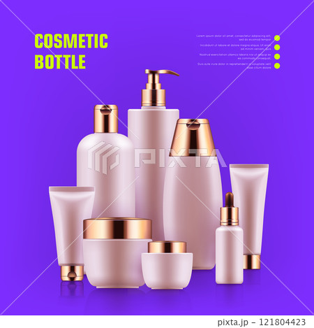 Realistic cosmetic bottle Realistic cosmetic bottle 121804423