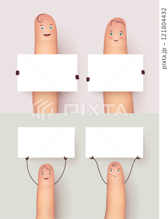 Fingers with clear promo boards set 121804432