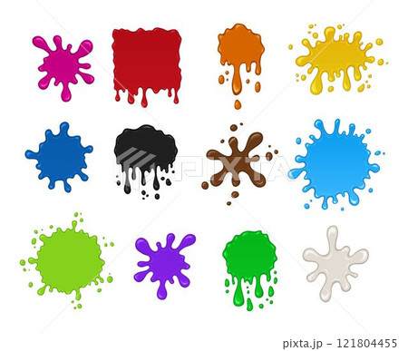 Blots set volume colorful isolated 121804455