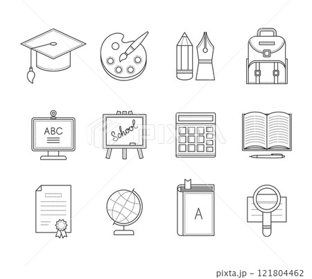 Education thin line icons 121804462