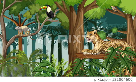 Biodiversity in a Lush Rainforest 121804606