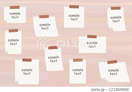 和柄マスキングテープとメモ帳フレームベクターイラスト素材 和風 日本 コピースペース 枠  121804660