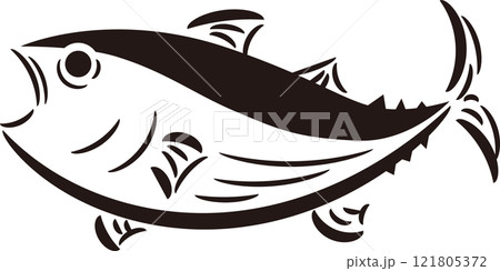 シンプルなカツオの手書き風イラスト 121805372