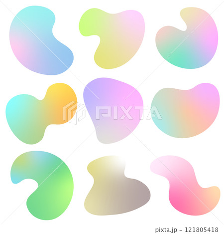 カラフル　グラデーション　曲線　水彩　アイコン 121805418