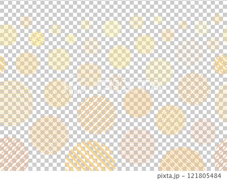 ドットとストライプ柄のオレンジ色の円の背景 121805484