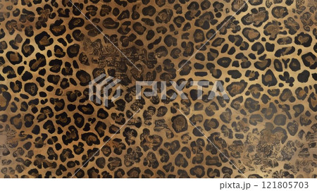 ヒョウ柄の背景 ヒョウ柄の背景 121805703