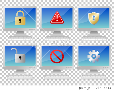 Various PC screens White 121805743