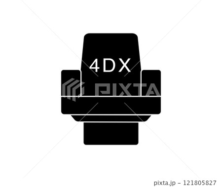 4DX用椅子のシンプルな白黒イラスト(白抜きあり) 4DX用椅子のシンプルな白黒イラスト(白抜きあり) 121805827
