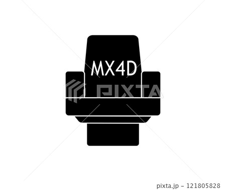 MX4D用椅子のシンプルな白黒イラスト（白抜きあり） 121805828