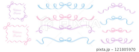 リボンのフレームのベクターイラストセット　りぼん　飾り 121805970