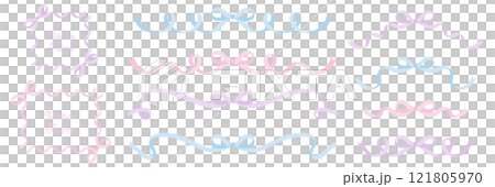 リボンのフレームのベクターイラストセット　りぼん　飾り 121805970