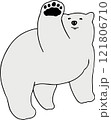 北極熊のシンプルイラスト_てをあげる 121806710